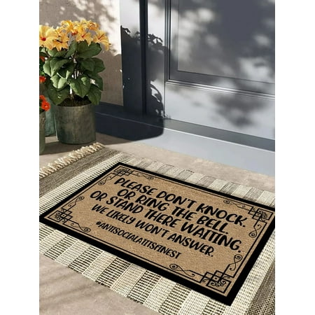 

Please Don t Knock Or Ring The Bell Door Mats Fun For Floor Rubber Backing Anti Slip Doormat Outdoor Rug Waterproof Welcome Mat