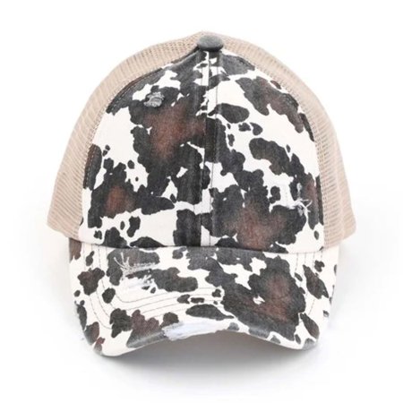 CC Cow Print Pony Cap | Criss-Cross