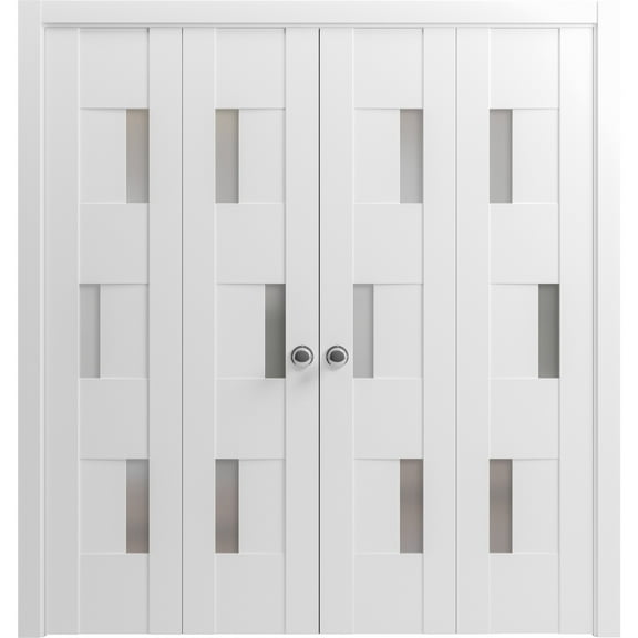 Sliding Closet Double Bi-fold Doors | Sete 6933 White Silk