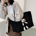 thumbnail image 6 of Cadorn Canvas Tote Shoulder Bag Large Capacity Bag for Women with Inner Pocket Black for Daily Commute, Shopping, Travel and Grocery, 6 of 7