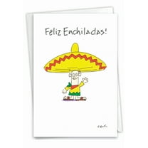 NobleWorks Funny Birthday Greeting Card with 5 x 7 Inch Envelope (1 Card) Bday Feliz Enchiladas C9589BDG