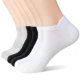 thumbnail image 2 of 6Pairs Women Men Socks Couple Student Cotton New Plus Size Sports Ear Mesh Spot Running Solid Color Boat Ankle Socks WHITE XL(45-48), 2 of 6