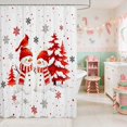 thumbnail image 2 of Erosebridal Snowman Waterproof Shower Curtain 72Wx84L Snow Bathroom Waterproof Shower Curtain, Gray Red, 2 of 5