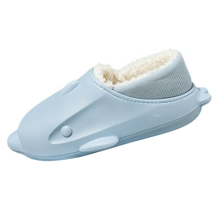 

Mackneog womens flat dress shoes Women s Waterproof Bag And Winter Cartoon Dolphin Indoor Home Non Slip Thick Bottom Fleece Warm Cotton Slippers EVA womens winter shoes