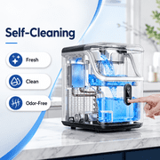 Friwest Nugget Ice Maker Countertop, Portable Pebble Ice Machine with Self-Cleaning, Soft Chewable Ice Maker for Home Kitchen Office RV