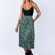 thumbnail image 2 of Falda midi con estampado de leopardo Falda midi de gasa con cremallera lateral y cintura alta para dama Chica Fiesta de citas Verde oscuro M, 2 of 6