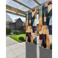 thumbnail image 3 of nqOlkjepod Outdoor Curtains for Patio Waterproof, Orange Geometric Outdoor Privacy Panels Grommet, Modern Abstract Simple Color Block Blackout Outside Curtains for Porch/Cabana 54"x95", 1 Panel, 3 of 8