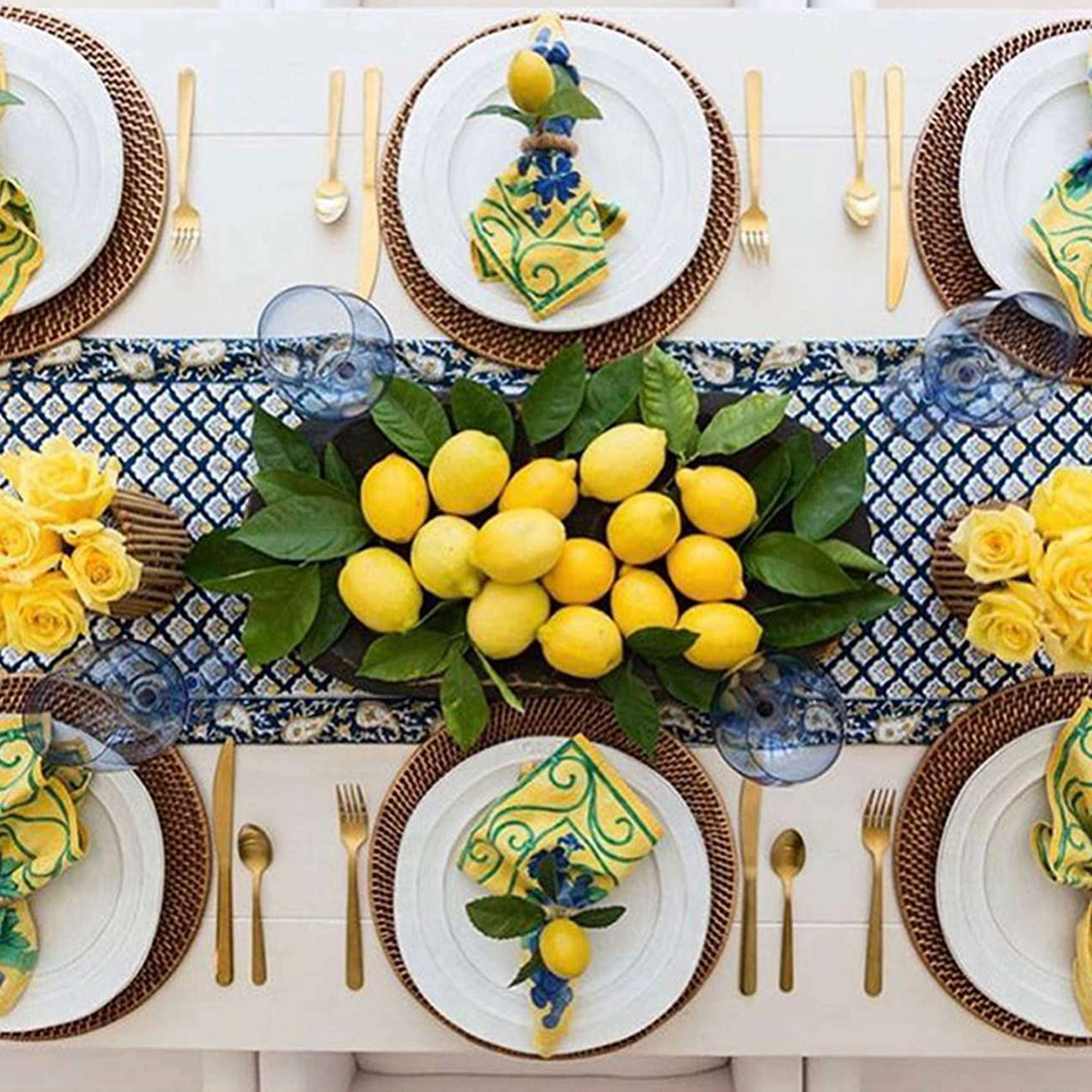 Lot De 6 Anneaux De Serviettes Citron - Décoration De Table Mariage Fête