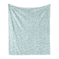 thumbnail image 1 of Breakfast Soft Flannel Fleece Throw Blanket, Morning Eggs Sunny Side up with Fresh Basil Herbs Healthy Omelet, Cozy Plush for Indoor and Outdoor Use, 70" x 90", Pale Blue Marigold White, by Ambesonne, 1 of 5