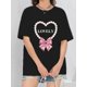 thumbnail image 2 of Camiseta con estampado gráfico de perlas y lazo, elegante y cómoda camiseta de manga corta con cuello redondo para adolescentes, ideal para primavera y verano. Ropa para el día a día de adolescentes., 2 of 7