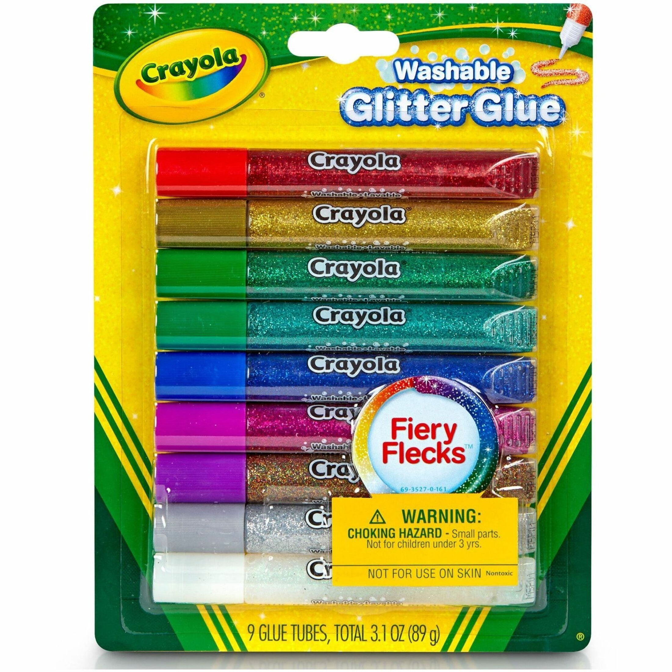 Crayola Bold Washable Glitter Glue with Fiery Flecks (27 Count)