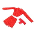 thumbnail image 3 of de abrazadera de 3x 1/6 de tapa y cadera, ropa de muñeca hecha a mano, prenda de ropa en miniatura para figuras de 12 pulgadas. Vestido corporal Rojo, 3 of 8