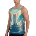 thumbnail image 2 of Cauagu Sunshine Cute Winged Cat Print Men's Sleeveless Muscle Shirts,Tank Tops Quick Dry Workout Tank Top Gym Muscle Tee Fitness Bodybuilding T Shirt for Men-X-Large, 2 of 7