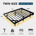 thumbnail image 3 of Honfach Twin Size Floating Bed Frame with Led Lights and Charging Station, Metal Bed Frame with Heavy Duty Steel Slats Supports,Black, 3 of 9