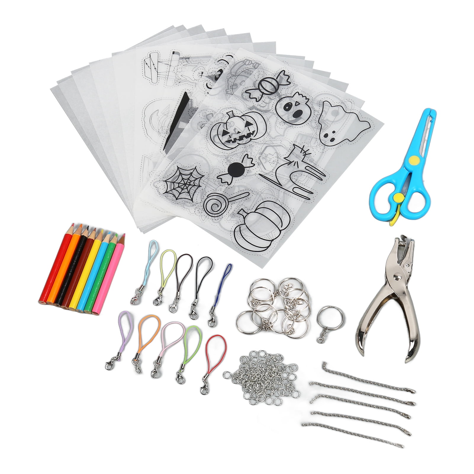 Shrink Art Kit, Heat Shrink Plastic Sheet Kit Multipurpose Hole Punch
