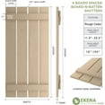 thumbnail image 2 of Ekena Millwork 23 1/2"W x 86"H Rustic Four Board Spaced Board-n-Batten Rough Cedar Faux Wood Shutters (Per Pair), Primed Tan, 2 of 11