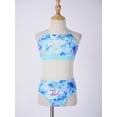 thumbnail image 5 of iEFiEL Girl's Geometric Patterns Swimsuit Two Pieces Tie Dye Bikini Set Bathing Suit,Sizes 3T-14 Watercolor Blue 6, 5 of 7