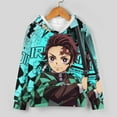 thumbnail image 3 of Demon Slayer Kids' Sweatshirt & Pants Set 2 Pcs Tracksuit Outfit Casual Pullover Hoodie Sweatpants for Daily & Travel 150CM, 3 of 8