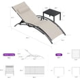 thumbnail image 3 of PURPLE LEAF Patio Chaise Lounge Set of 3 Outdoor Lounge Chair Beach Pool Sunbathing Lawn Lounger Recliner Chiar Outside Tanning Chairs with Arm for All Weather, Side Table Included, Beige, 3 of 10