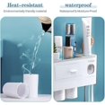 thumbnail image 5 of Tucao Automatic Toothpaste Dispenser with Wall Mounted Toothbrush Holder, 6 Toothbrush Slots, 3 Cups, 5 of 5