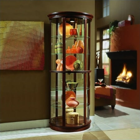Pulaski Preference 32 Inch Wide Half Round Curio Cabinet In Dark