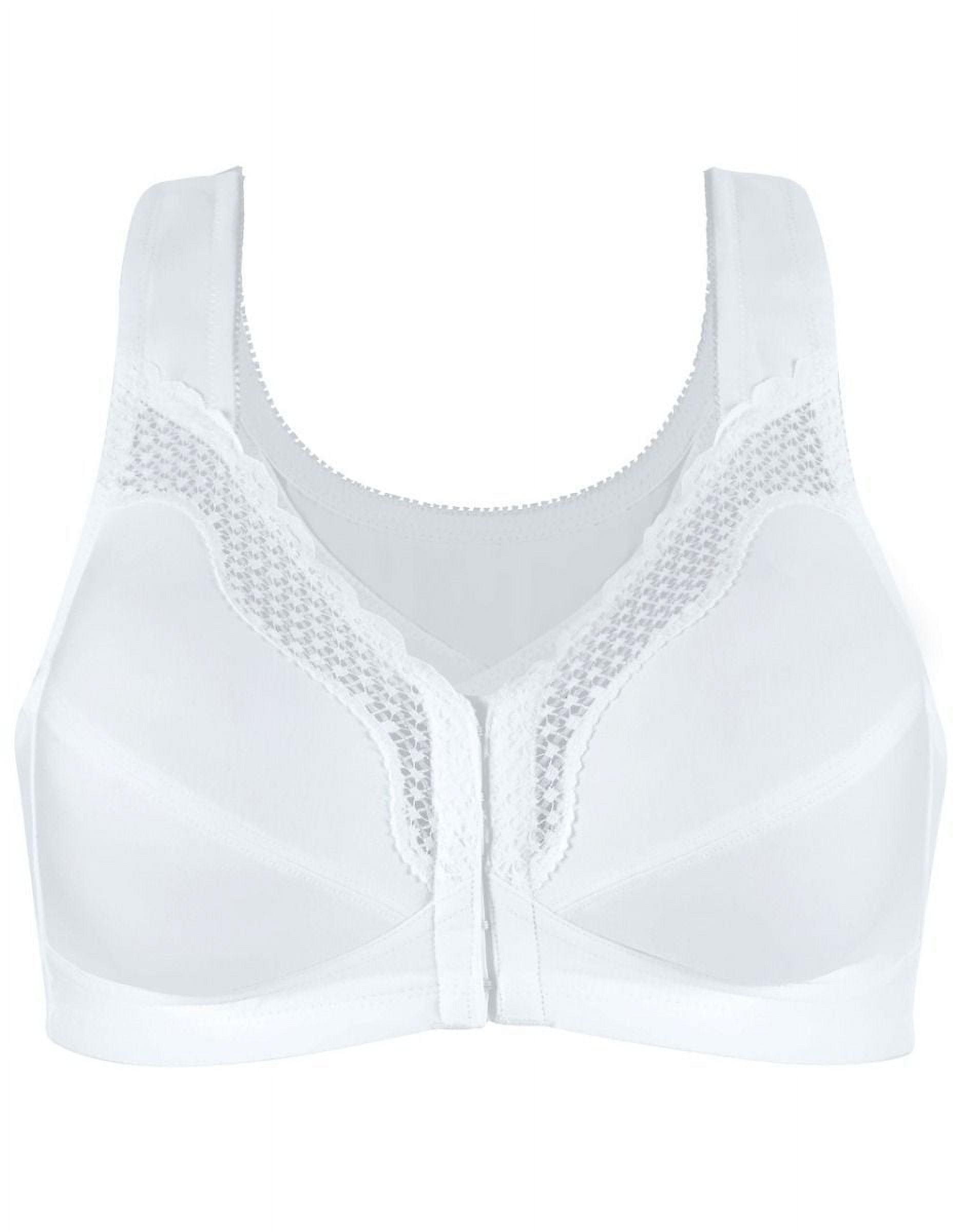 Exquisite Form 5100531 Fully® Wireless Cotton Back & Posture Support Bra with Front Closure & Lace