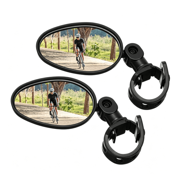 LADYGYM 2 Pcs Bike Mirror 360 Degree Adjustable Safe Rotatable Handlebar Mirror Bicycle Accessories Shockproof Acrylic Convex for Mountain Road Bike Wide View Bike Mirror Handlebar Mount