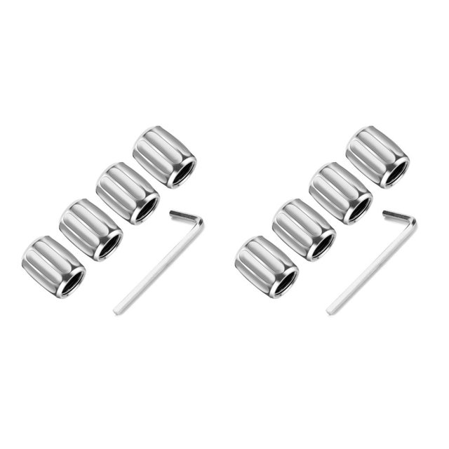Maytalsory Pack of 4 Aluminium Alloy Car Tire Valve Cap Anti-lost Universal Professional Dustproof Protection Automobile Tyre Caps Silver 2Set