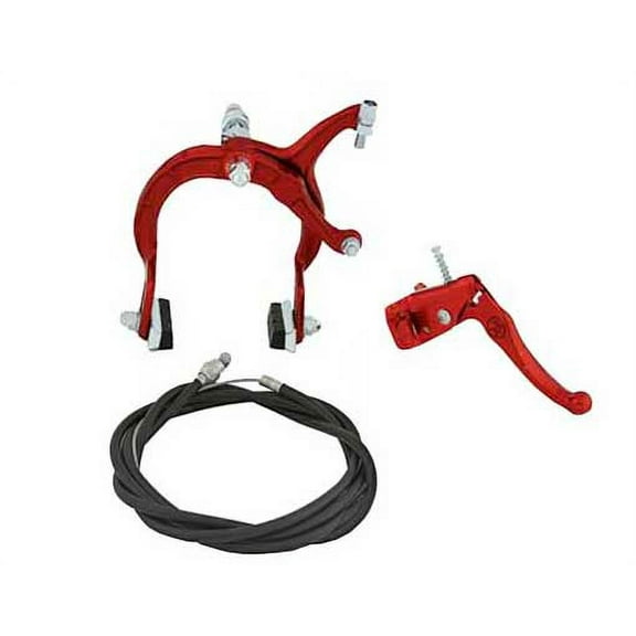Alta Bicycle Alloy Classic MX Style Brake Set, Multiple Colors. (Red, Rear)