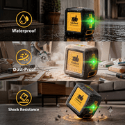 Globest Self-Leveling Laser Level, 100Ft/30M Green Cross Line Laser Level, Lazer Level 2 line laser for Construction and picture hanging, IP54 Waterproof, 360° Magnetic Base and Battery Included