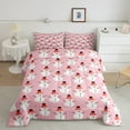 thumbnail image 2 of Manfei Cartoon Xmas Snowman Queen Comforter Set,Merry Christmas Bedding Sets,Pink White Red Bedding Comforter Set For Teens,Ultra Soft Home Decor Reversible,3 Pieces, 2 of 8