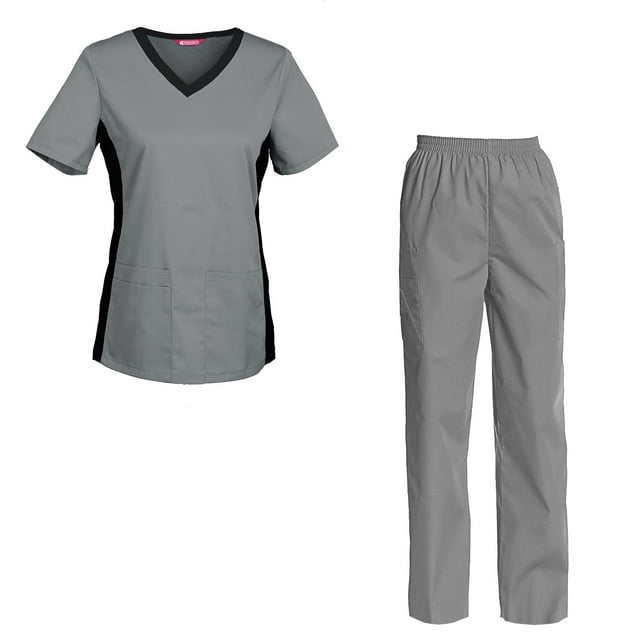 Women's Scrubs Set Scrub Top and Pants Scrubs Set