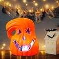 thumbnail image 5 of PATLOLLAV Halloween Creative Pumpkin Lantern Ornament,LED Pumpkin Lantern,Funny Halloweeen Pumpkin Handheld Light,Halloween Pumpkin Jack Light Up Pumpkin,3 Button Batteries to Power,Orange, 5 of 5