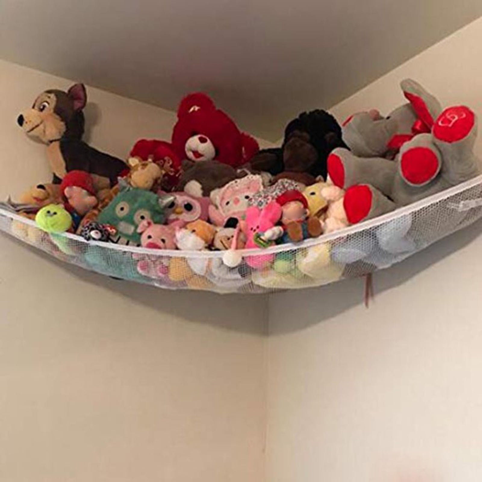 Kids Room Toys Stuffed Corner Net Large Storage Pet Plush Hammock Holder Useful 