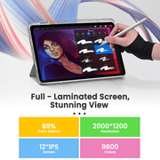 Callsky Android Tablets, Stylus & Flip Case, Octa-Core Processor 256GB Storage 16GB RAM , 2000×1200 FHD, Drawing Tablet with Eye-Protection Display 13 Hour Battery Life, Android 15, 12 inch