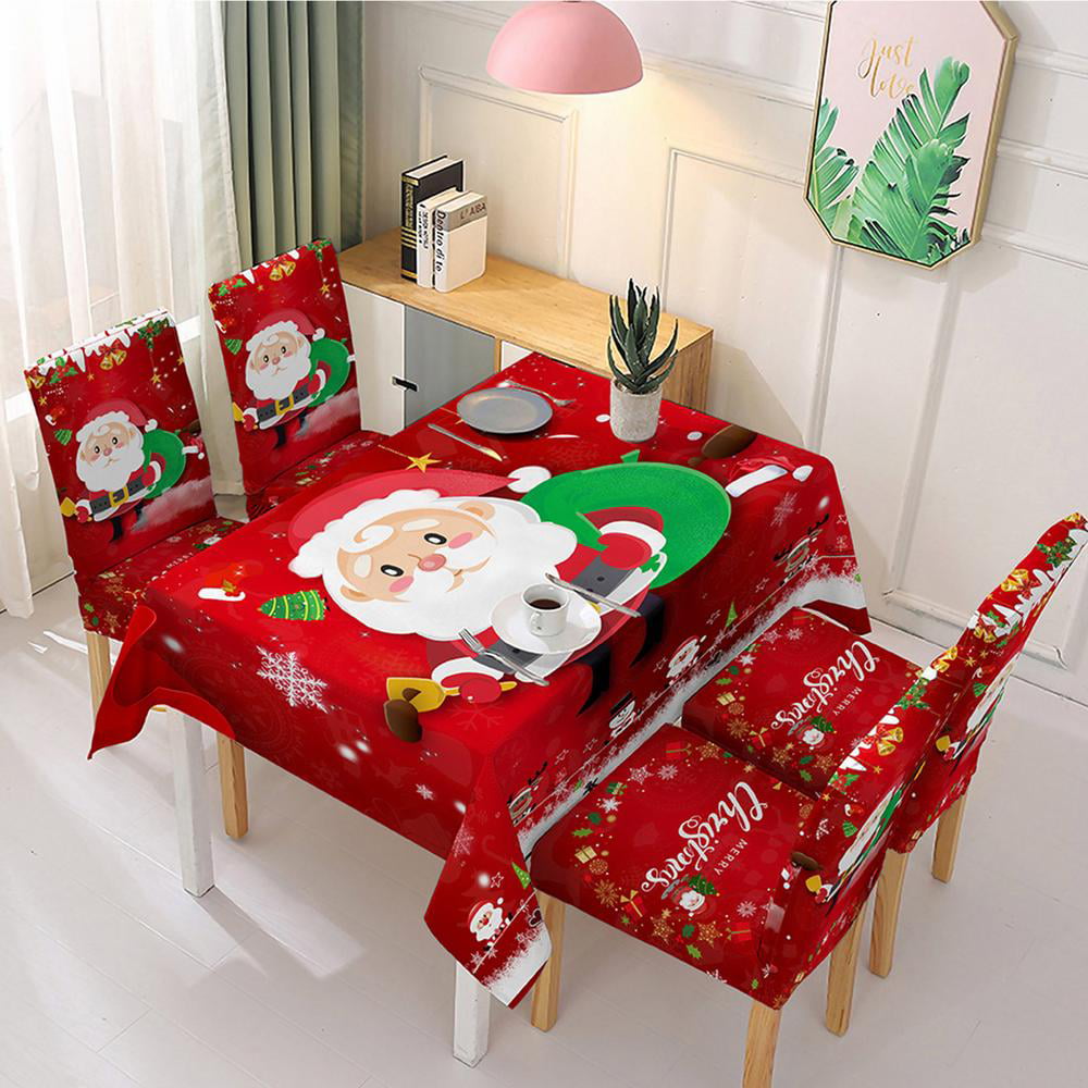 Nishci Christmas Table Cloth Cover Tablecloth Table Cover Christmas Scene Waterproof 150180CM