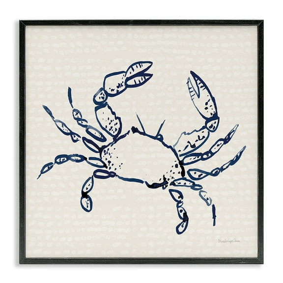 Stupell Industries Crab with Dotted Background Animals & Insects Painting Black Framed Art Print Wall Art, 12 x 12