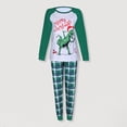 thumbnail image 2 of Family 2 Pieces Pajamas Set Crew Neck Dinosaur Printed Daily Suit (Green S Dad), 2 of 9