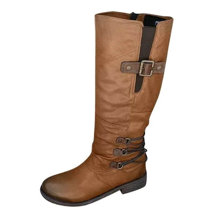 

TAIAOJING Boots For Women Waterproof Fashion Heel Side Zipper Boots High Color Boots Casual Shoes