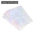 thumbnail image 3 of Uxcell Letter Alphabet Number Sticker Reflective Glitter Silver 1" 126 Count/Sheet 6pcs, 3 of 5