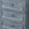 thumbnail image 3 of Rena Side End Table with 3 Drawers- 19 Inch Rustic Blue Mahogany Wood, 3 of 5