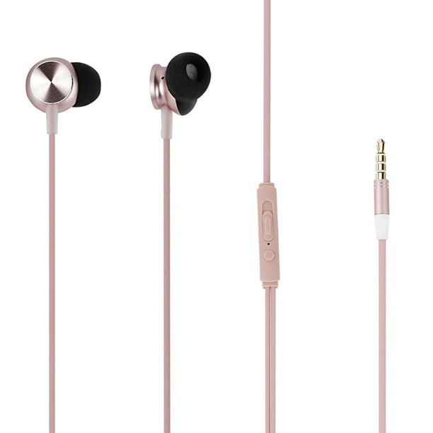 MINISO CD Pattern Hi-Fi Stereo In-ear Aluminium Earphones (Pink) for Android iOS mobiles phones with HD Sound, in-line mic Jack Wired