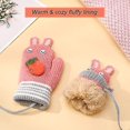 thumbnail image 2 of 2 Pairs Kids Cute Knitted Gloves With String, 2 of 5
