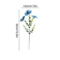 thumbnail image 3 of SLYNSHome 3Pcs Independence Day Artificial Flowers, Blue Faux Poppy Bouquet, For Home, Wedding, Party & Patriotic Decor, 3 of 8