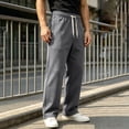 thumbnail image 4 of Men's Heavyweight Fleece Sweatpants Solid Color Thick Straight Leg Pants Loose Casual Breathable Sweatpants with Pockets, 4 of 7