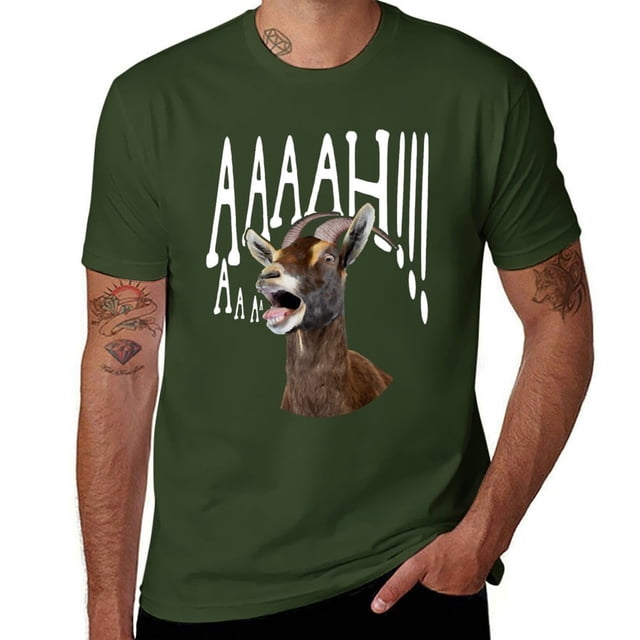 Ahhh Screaming Goat Gift Camiseta divertida para amantes de las cabras, ropa sencilla y linda, ropa estética, pesos pesados, camisetas gráficas para hombre, anime