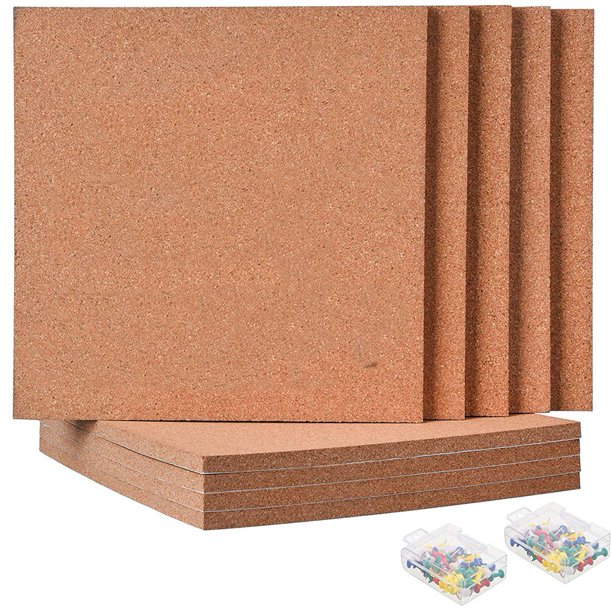 Cork Board 1.27cm Thick Square Bulletin Board Cork Tile with 100
