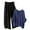 Navy, variant on Enjoytime Lounge Sets for Women Solid Color V-Neck Long Sleeve Tops Wide Leg Pants Loungewear 2025 Travel Vacation 2 Piece Outfits Brown L