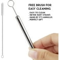 thumbnail image 5 of LSC Reusable Metal Straws Drinking Stainless Steel Straw with Cleaner Brush Non Plastic BPA Free for All Beverages Cocktail Milkshake Smoothie Coffee Bendy Straws 4 Pcs Silver, 5 of 5