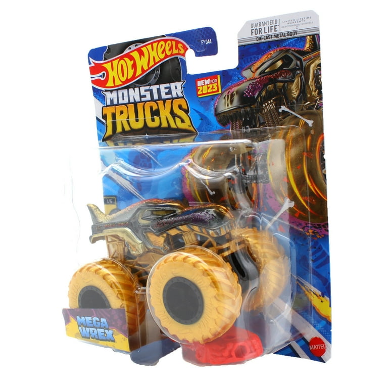 Hot Wheels Monster Trucks - MEGA WREX - Champion Crashers 1/6 - Gold - 2023  Mix 2